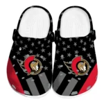 Ottawa Senators Clogs - Stellar Stripes Theme Red Black