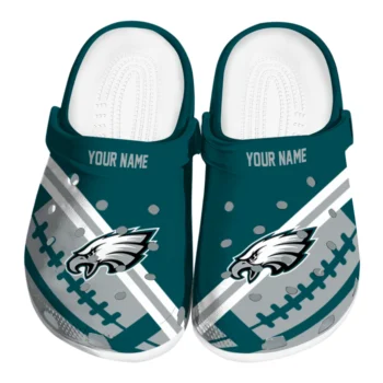 Philadelphia Eagles Clogs - Custom Football Motif Green