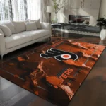 Philadelphia Flyers Rug - Cracked Surface Design Orange