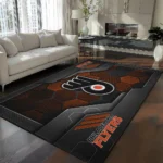 Philadelphia Flyers Rug - Hexagonal Grid Pattern Orange