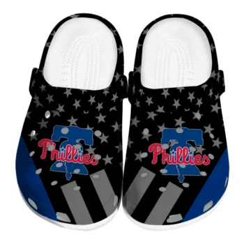 Philadelphia Phillies Clogs - Stellar Stripes Theme Blue Black