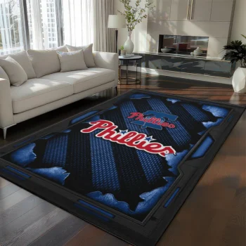 Philadelphia Phillies Rug - Torn Mesh Blue