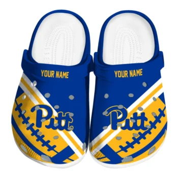 Pittsburgh Panthers Clogs - Custom Football Motif Royal Blue