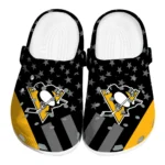 Pittsburgh Penguins Clogs - Stellar Stripes Theme Yellow Black