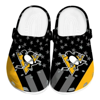 Pittsburgh Penguins Clogs - Stellar Stripes Theme Yellow Black