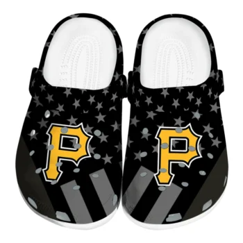 Pittsburgh Pirates Clogs - Stellar Stripes Theme Black