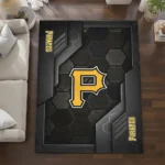 pittsburgh-pirates-rug-hexagonal-grid-pattern-black-best-selling.webp