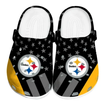 Pittsburgh Steelers Clogs - Stellar Stripes Theme Gold Black