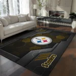 Pittsburgh Steelers Rug - Hexagonal Grid Pattern Gold