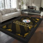 Pittsburgh Steelers Rug - Torn Mesh Gold