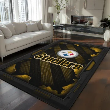 Pittsburgh Steelers Rug - Torn Mesh Gold