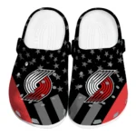 Portland Trail Blazers Clogs - Stellar Stripes Theme Red Black