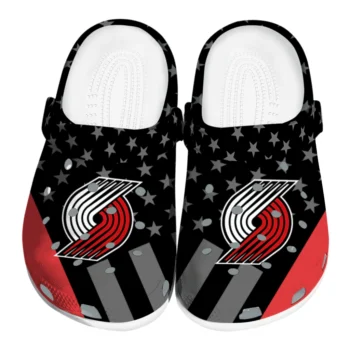 Portland Trail Blazers Clogs - Stellar Stripes Theme Red Black