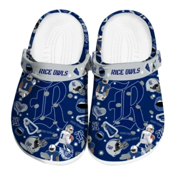 Rice Owls Clogs - Football Icons Navy Blue