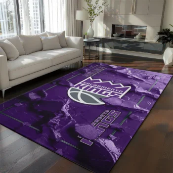 Sacramento Kings Rug - Cracked Surface Design Purple