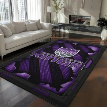 Sacramento Kings Rug - Torn Mesh Purple