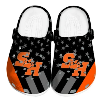 Sam Houston Bearkats Clogs - Stellar Stripes Theme Orange Black