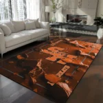 Sam Houston Bearkats Rug - Cracked Surface Design Orange