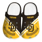 San Diego Padres Clogs - Personalized Baseball Motif Brown