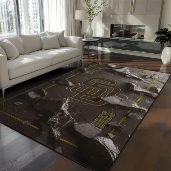 San Diego Padres Rug - Cracked Surface Design Brown