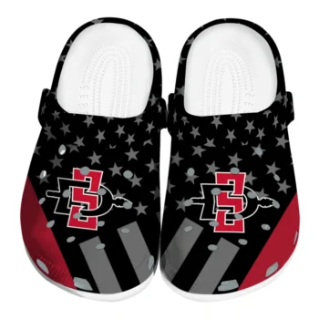 San Diego State Aztecs Clogs - Stellar Stripes Theme Red Black