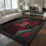San Diego State Aztecs Rug - Hexagonal Grid Pattern Red