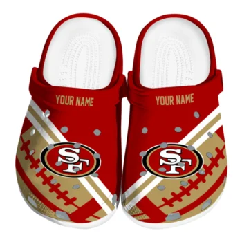 San Francisco 49ers Clogs - Personalized Football Motif Red