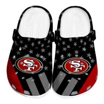 San Francisco 49ers Clogs - Stellar Stripes Theme Red Black