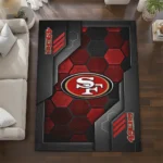 san-francisco-49ers-rug-hexagonal-grid-pattern-red-best-selling.webp