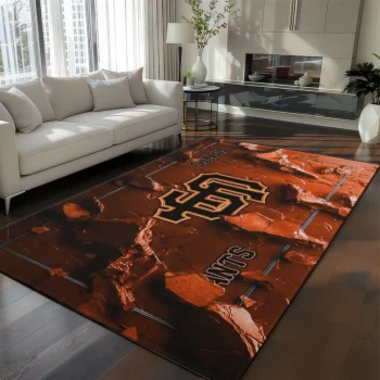 San Francisco Giants Rug - Cracked Surface Design Orange