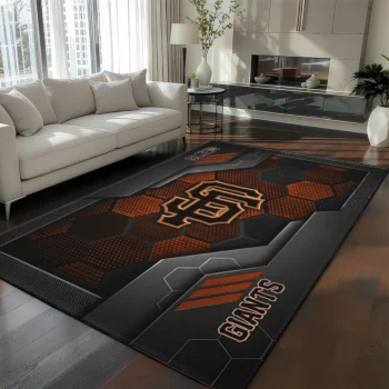 San Francisco Giants Rug - Hexagonal Grid Pattern Orange