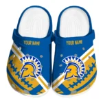 San Jose State Spartans Clogs - Customized Football Motif Blue