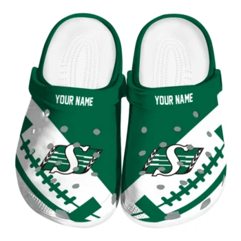 Saskatchewan Roughriders Clogs - Custom Football Motif Green