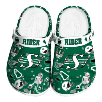 Saskatchewan Roughriders Clogs - Football Icons Green