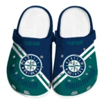Seattle Mariners Clogs - Customized Baseball Motif Navy Blue