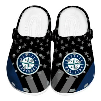Seattle Mariners Clogs - Stellar Stripes Theme Navy Blue Black