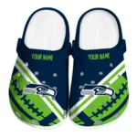 Seattle Seahawks Clogs - Custom Football Motif Blue