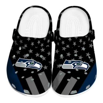 Seattle Seahawks Clogs - Stellar Stripes Theme Blue Black