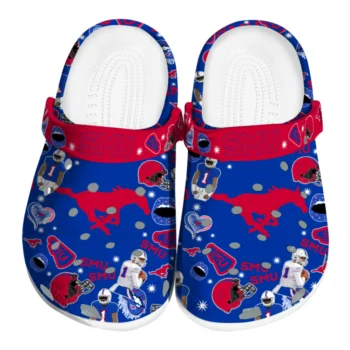 SMU Mustangs Clogs - Football Icons Blue