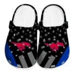SMU Mustangs Clogs - Stellar Stripes Theme Blue Black