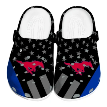 SMU Mustangs Clogs - Stellar Stripes Theme Blue Black