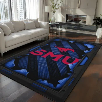 SMU Mustangs Rug - Torn Mesh Blue