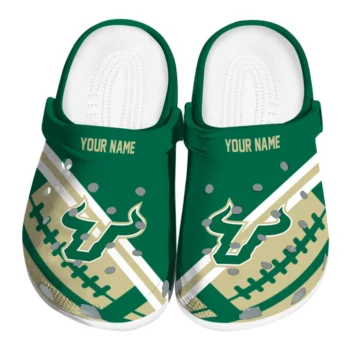 South Florida Bulls Clogs - Customized Football Motif Green