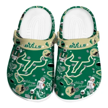 South Florida Bulls Clogs - Football Icons Green