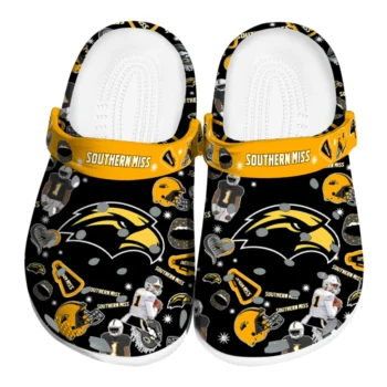 Southern Miss Golden Eagles Clogs - Football Icons Black