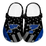 St. Louis Blues Clogs - Stellar Stripes Theme Blue Black