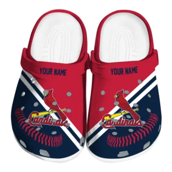 St. Louis Cardinals Clogs - Personalized Baseball Motif Red