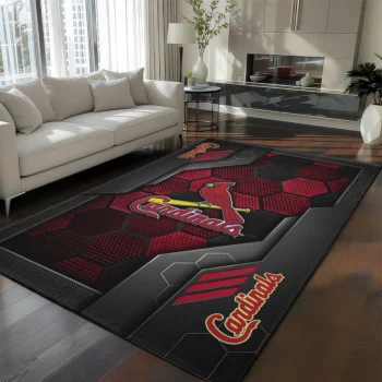 St. Louis Cardinals Rug - Hexagonal Grid Pattern Red