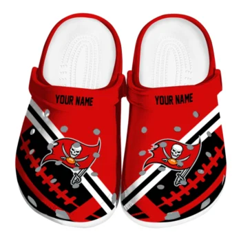 Tampa Bay Buccaneers Clogs - Customized Football Motif Red