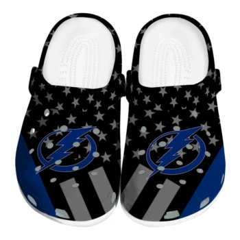 Tampa Bay Lightning Clogs - Stellar Stripes Theme Blue Black